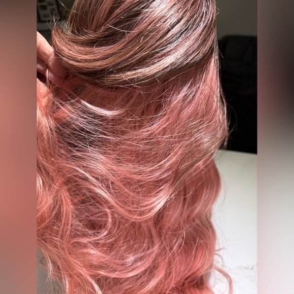 Other - HAIR, 28” Long Layers, Lace at Center Part, Ombre Brown/Pink